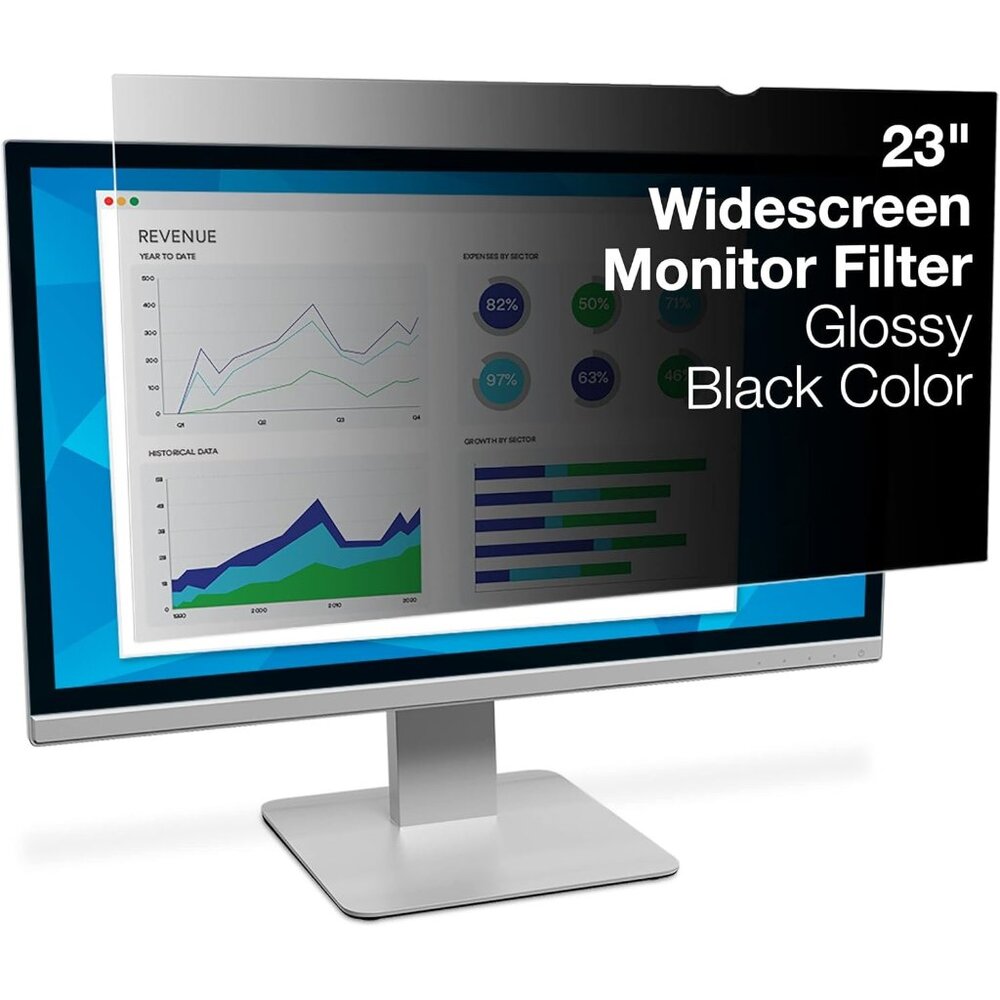 3M 23" Widescreen Privacy Filter (16:9) - Anti-Glare Blue Light Screen Protector